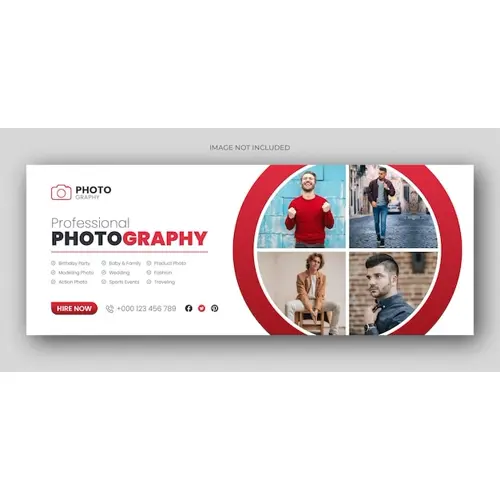 Digital photography services facebook cover or web banner template