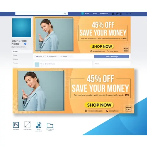 Discount offer fashion sale Facebook cover design template