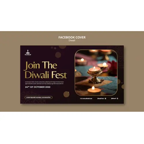 Diwali celebration facebook cover template