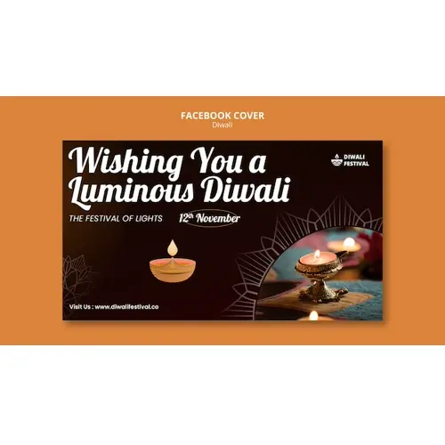 Diwali celebration facebook cover template
