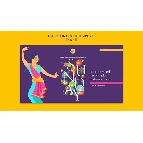 Diwali celebration facebook cover template