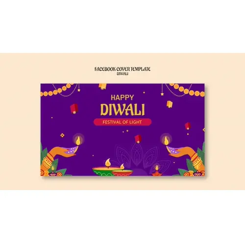 Diwali celebration facebook cover template