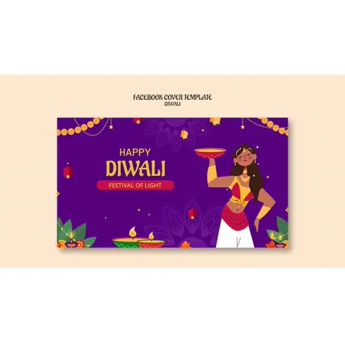 Diwali celebration facebook cover template