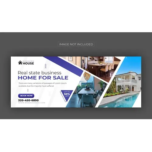 Dream home for sale real estate facebook cover template design