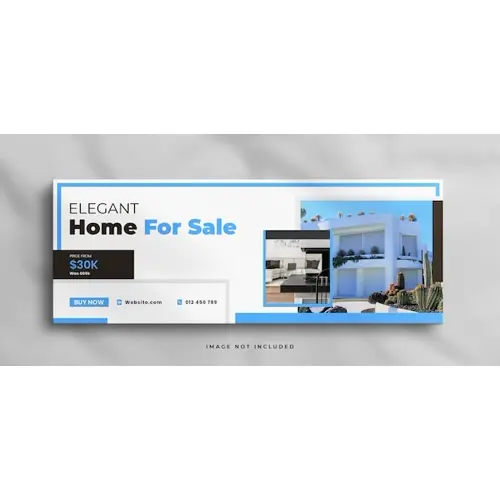 Dream home for sale real estate facebook cover template with mockup