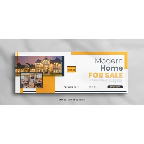 Dream home for sale real estate facebook cover template with mockup