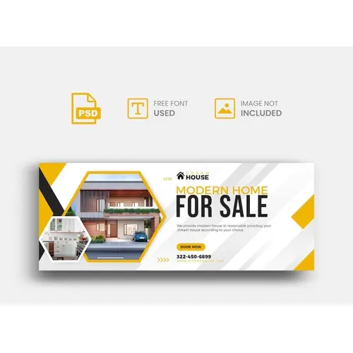 Dream home for sale real estate facebook timeline cover template Premium Psd
