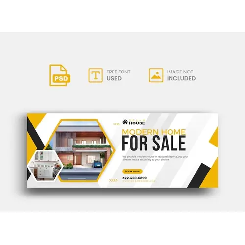 Dream home for sale real estate facebook timeline cover template Premium Psd