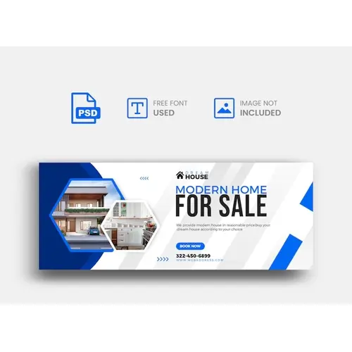 Dream home for sale real estate facebook timeline cover template Premium Psd