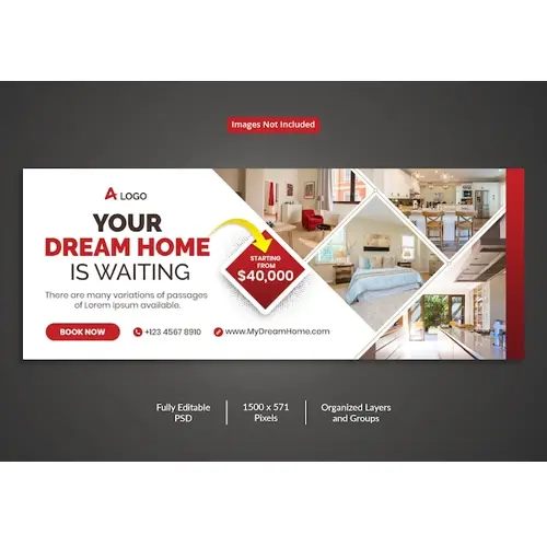 Dream Home For Sale Real Estate Facebook Timeline Cover Template