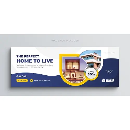 Dream home for sale real estate web banner facebook timeline cover template