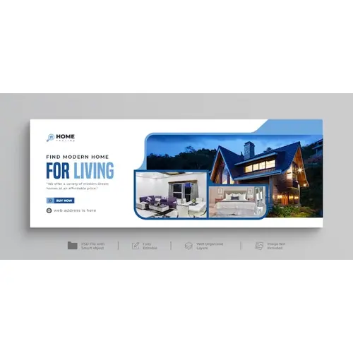 Dream home for sale real estate web banner facebook timeline cover template