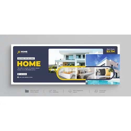 Dream home for sale real estate web banner facebook timeline cover template
