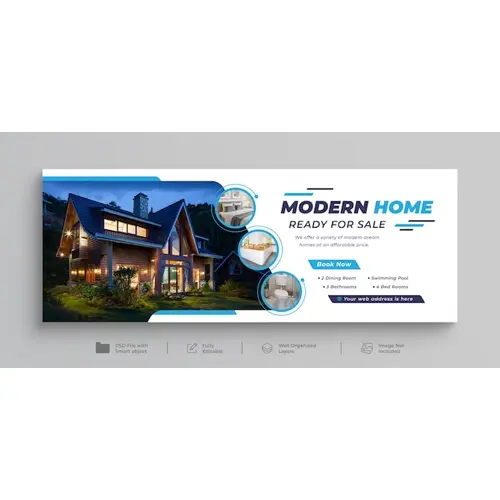 Dream home for sale real estate web banner facebook timeline cover template