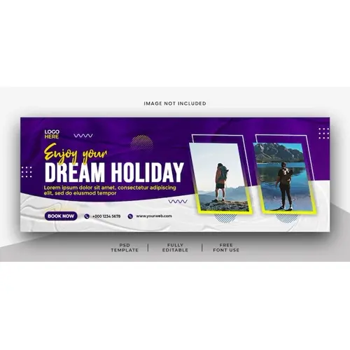 Dream Travel Holiday Social Media Facebook Cover Banner Template