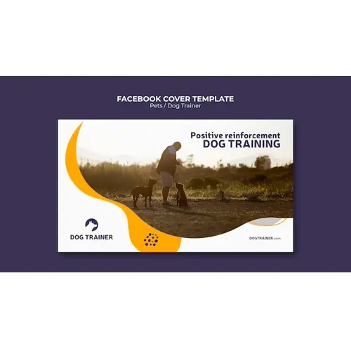 Dynamic shapes dog trainer facebook cover template