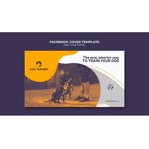 Dynamic shapes dog trainer facebook cover