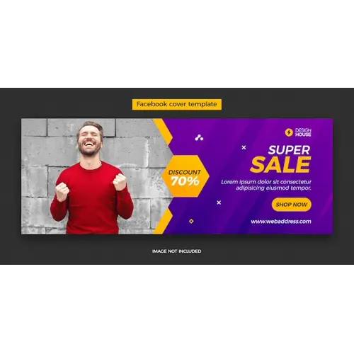 Dynamic super sale facebook cover post template