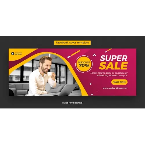 Dynamic super sale facebook cover post template