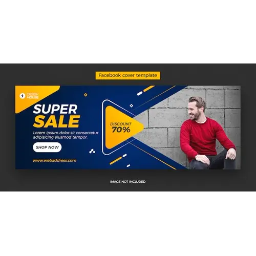 Dynamic super sale facebook cover post template