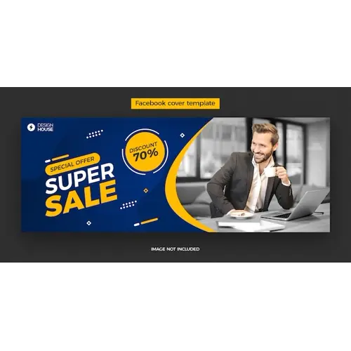 Dynamic super sale facebook cover post template