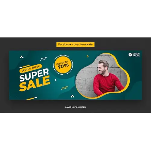 Dynamic super sale facebook cover post template