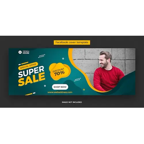 Dynamic super sale facebook cover post template