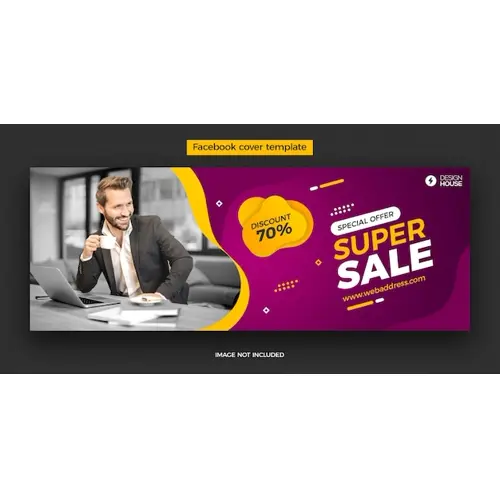 Dynamic super sale facebook cover post template