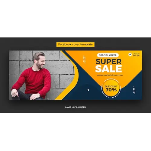 Dynamic super sale facebook cover post template