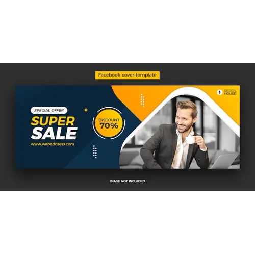 Dynamic super sale facebook cover post template