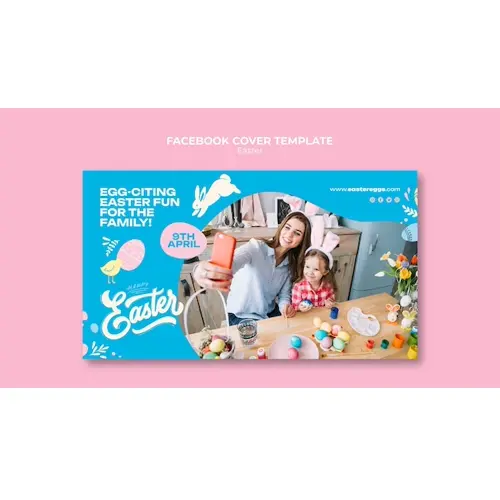 Easter facebook cover design template