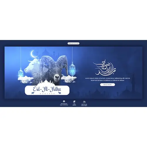 Eid al adha mubarak islamic festival facebook cover template