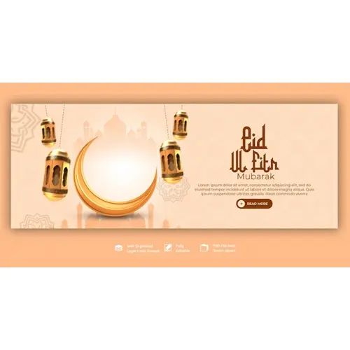Eid Mubarak and eid ul fitr facebook cover template