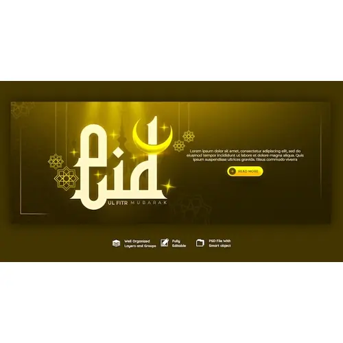Eid Mubarak and eid ul fitr facebook cover template
