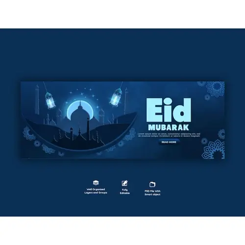 Eid Mubarak and eid ul fitr facebook cover template