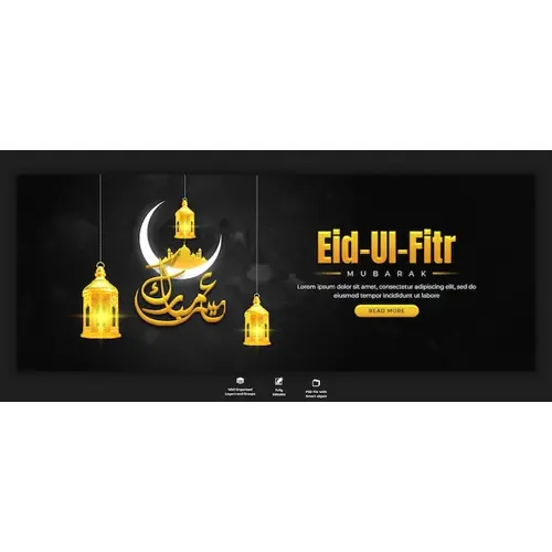 Eid Mubarak and Eid ul Fitr Facebook Cover Template