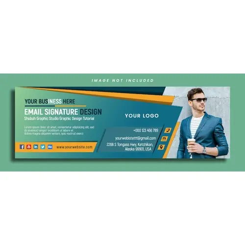 Email signature or email footer and personal social media Facebook cover design template