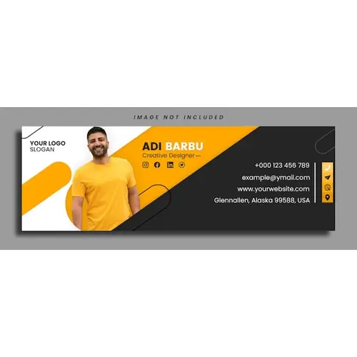 Email signature or email footer and personal social media Facebook cover design template