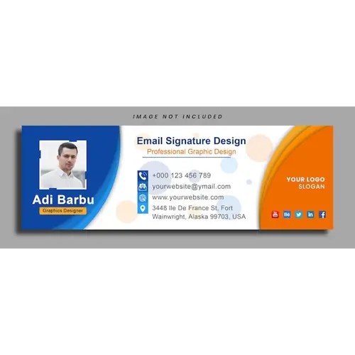 Email signature or email footer and personal social media Facebook cover design template