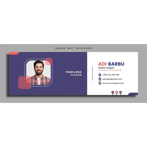 Email signature or email footer and personal social media Facebook cover design template