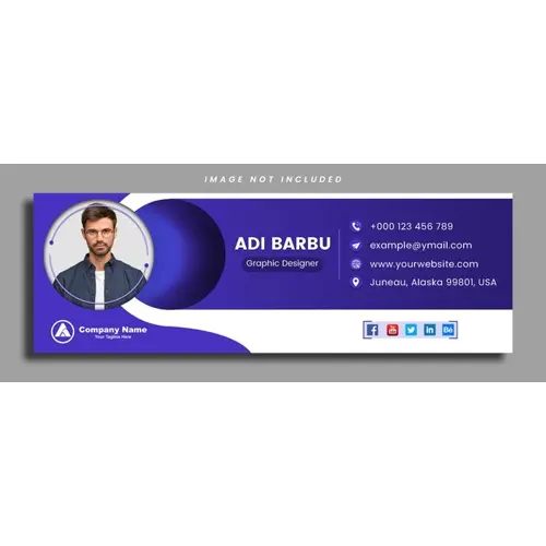 Email signature or email footer and personal social media Facebook cover design template