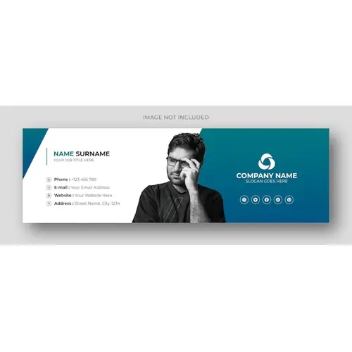 Email signature or email footer and personal social media facebook cover design template
