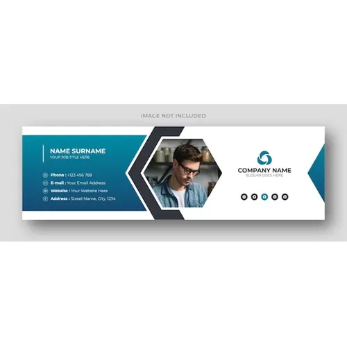 Email signature or email footer and personal social media facebook cover design template