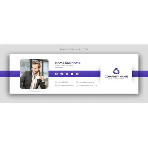 Email signature or email footer and personal social media facebook cover design template