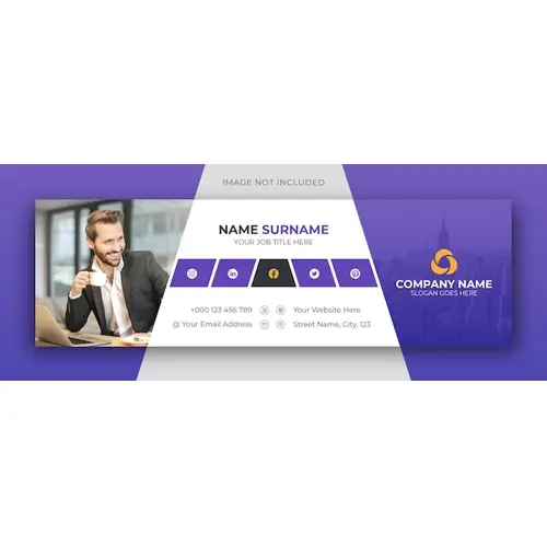 Email signature or email footer and personal social media facebook cover design template