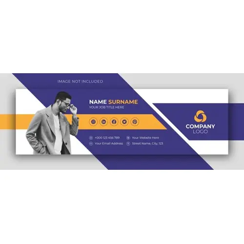 Email signature or email footer and personal social media facebook cover design template