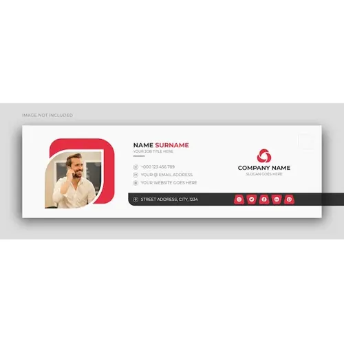 Email signature or email footer and personal social media facebook cover design template