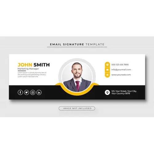 Email signature template or email footer and personal Facebook cover