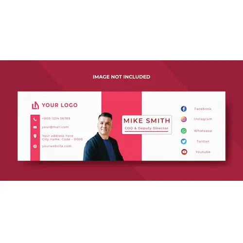 Email signature template or email footer and personal social media cover facebook design