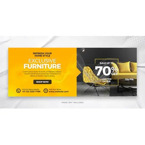 Exclusive furniture facebook cover and web banner psd template